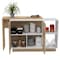 Tuhome Sicilia Kitchen Island, Two External Shelves, Double Door Cabinets, Three Shelves, White/Light Oak BBD5581 - alternate 4